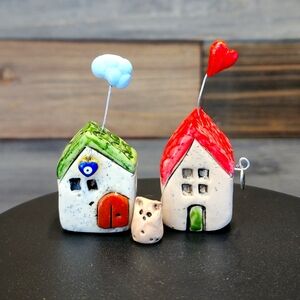 Miniature Cottages,Mini pottery houses,Ceramic house,Little houses,Dollhouse